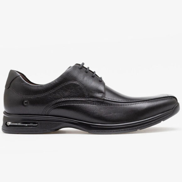 Sapato Democrata Smart Confort Air Spot Preto Cadarço 448026